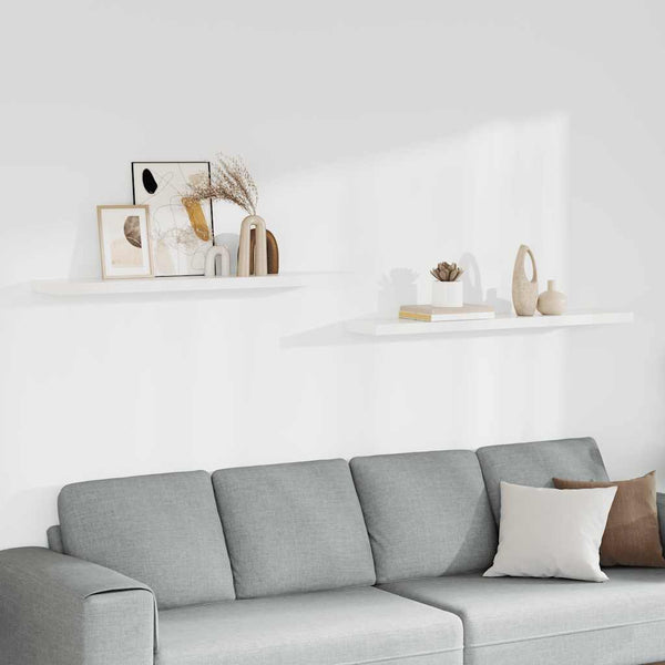 Weiße Schweberegale, 120 cm, 2er-Set