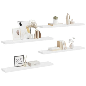 Weiße Schweberegale, 4er Set, 120 cm