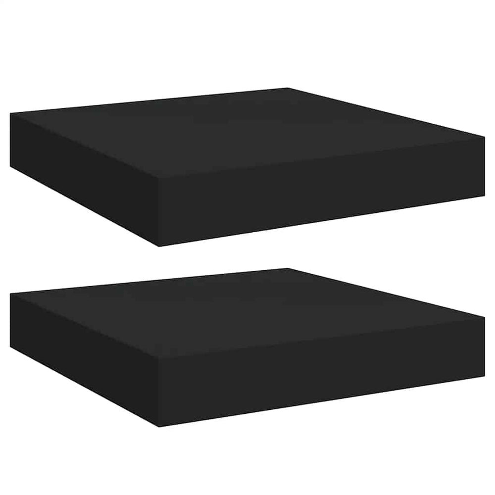 vidaXL Étagères murales 2 pcs Noir 23x23,5x3,8 cm MDF