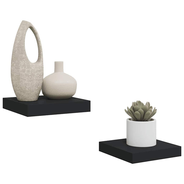 Schwarze Schweberegale, 2er Set