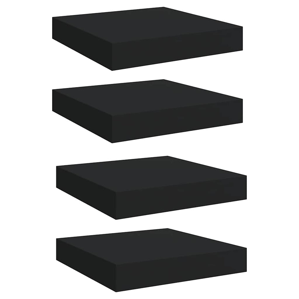vidaXL Étagères murales flottantes 4 pcs Noir 23x23,5x3,8cm MDF