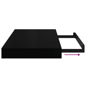 Schwebendes Wandregal Schwarz 40 cm