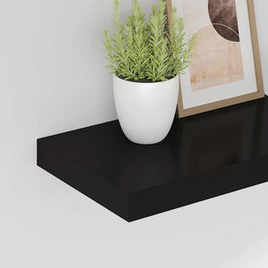 Schwarze Schweberegale, 40 cm, 2er Set