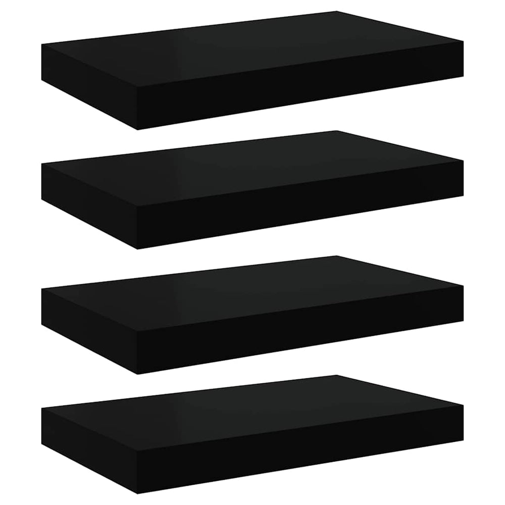 vidaXL Étagères flottantes 4 pcs Noir 40x23x3,8 cm MDF