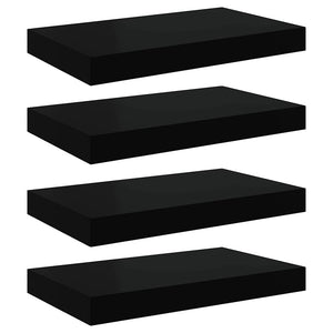 Schwarze Schweberegale, 4er Set
