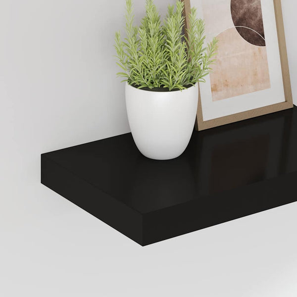 Schwarze Schweberegale, 4er Set
