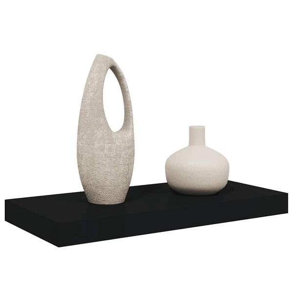 Schweberegal Schwarz, 50 cm