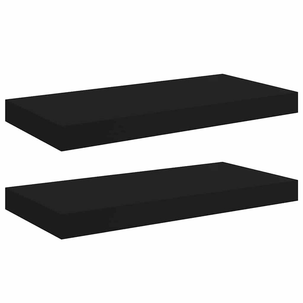 vidaXL Étagères flottantes 2 pcs Noir 50x23x3,8 cm MDF