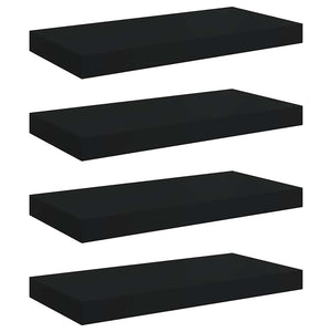 Schwarze Schweberegale, 4er Set