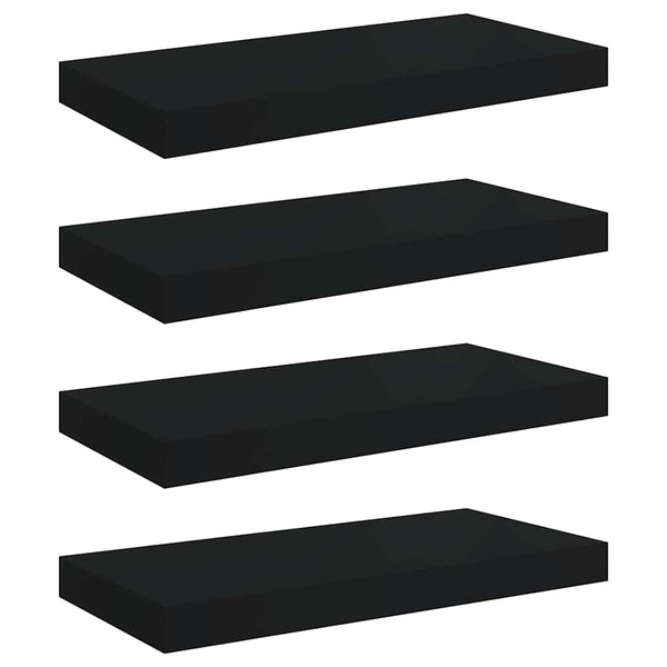 Schwarze Schweberegale, 4er Set