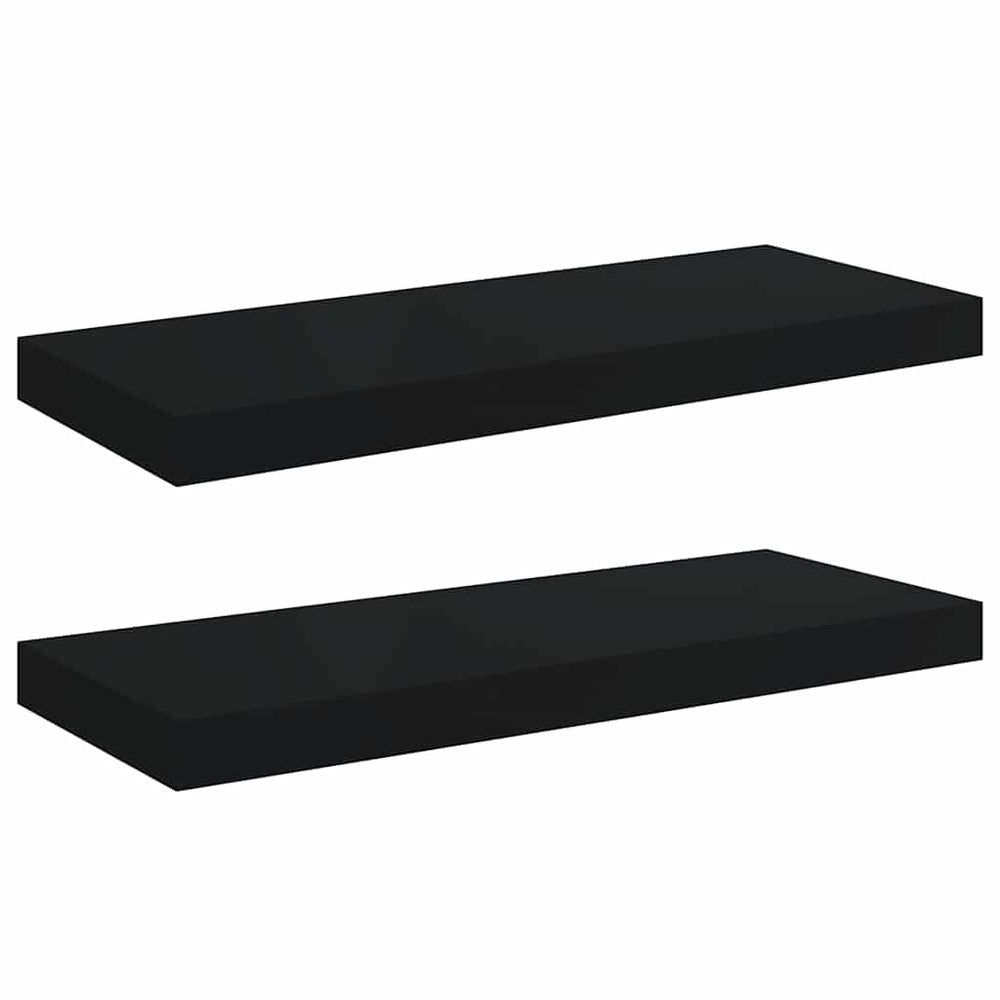 vidaXL Étagères murales 2 pcs Noir 60x23,5x3,8 cm MDF