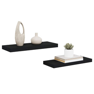 Schwarze Schweberegale, 2er Set
