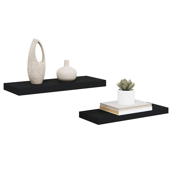 Schwarze Schweberegale, 2er Set