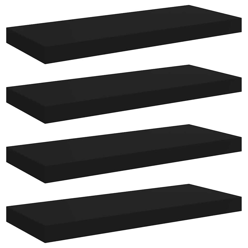 vidaXL Étagères flottantes 4 pcs Noir 60x23,5x3,8 cm MDF