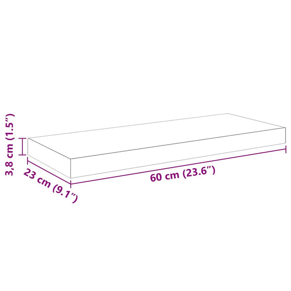 Schweberegale, 4er Set, Schwarz, 60cm