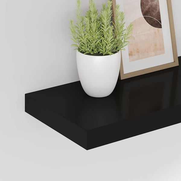 Schwarzes Schweberegal 80 cm