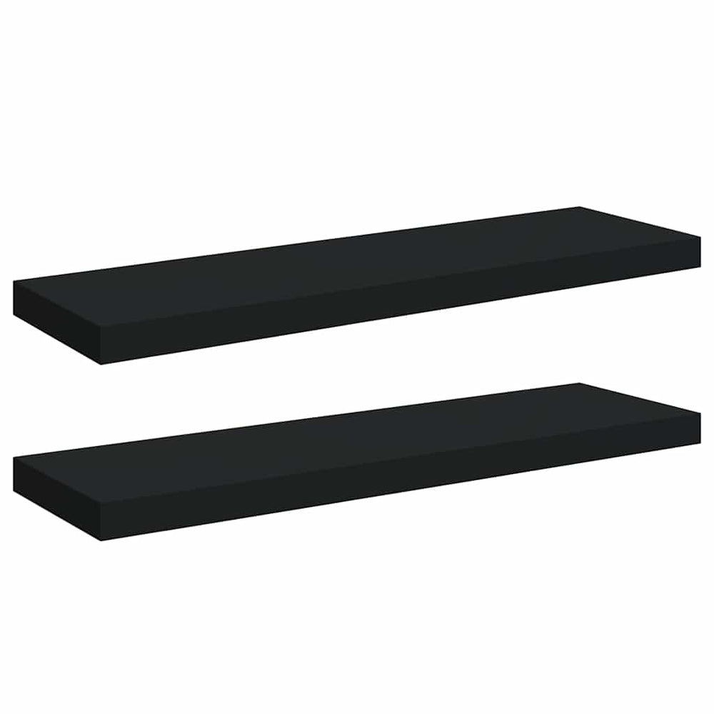 vidaXL Étagères flottantes 2 pcs Noir 80x23,5x3,8 cm MDF