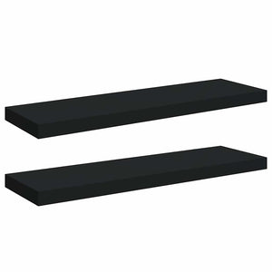 Schweberegale Schwarz 80cm 2er Set