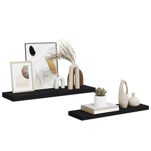 Schweberegale Schwarz 80cm 2er Set