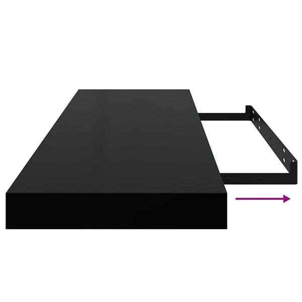 Schweberegale Schwarz 80cm 2er Set