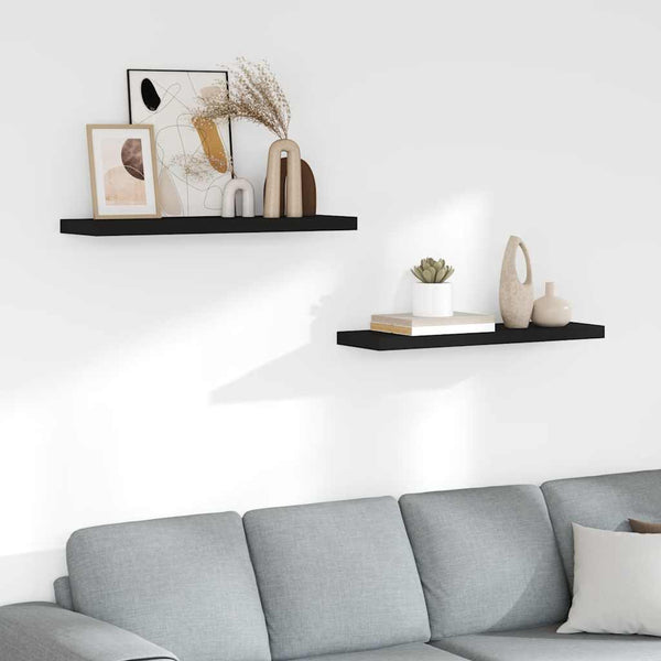 Schweberegale Schwarz 80cm 2er Set