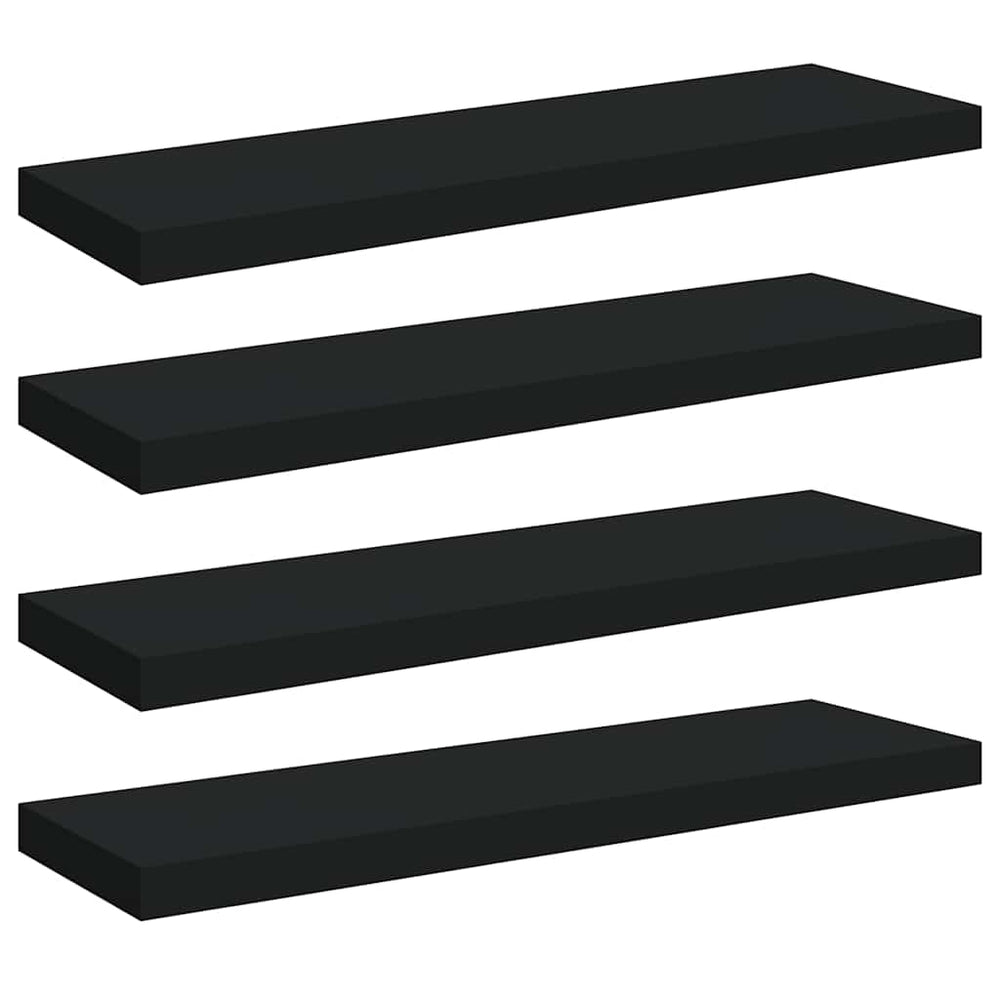 vidaXL Étagères murales flottantes 4 pcs Noir 80x23,5x3,8 cm MDF