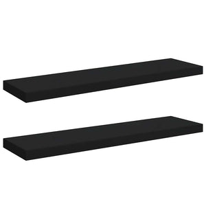 Schweberegale Schwarz, 2er Set, 90cm