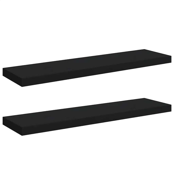 Schweberegale Schwarz, 2er Set, 90cm