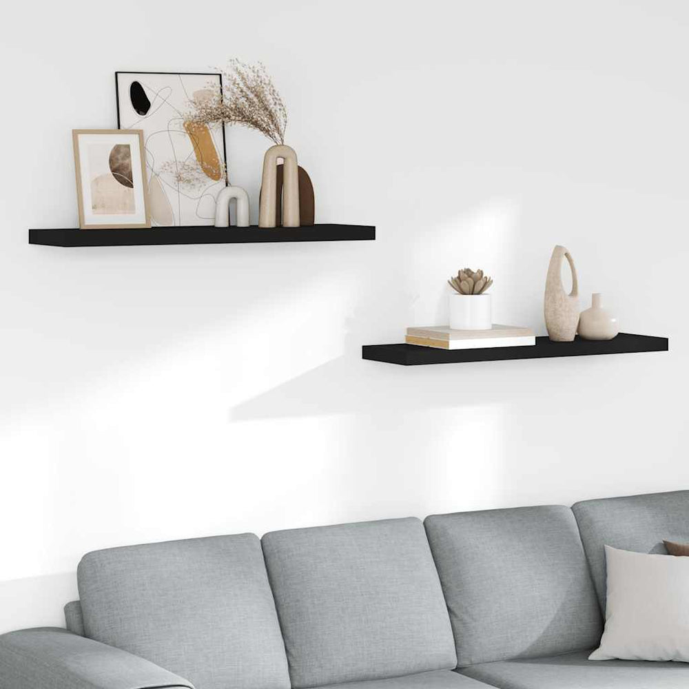 vidaXL Étagères flottantes 2 pcs Noir 90x23,5x3,8 cm MDF