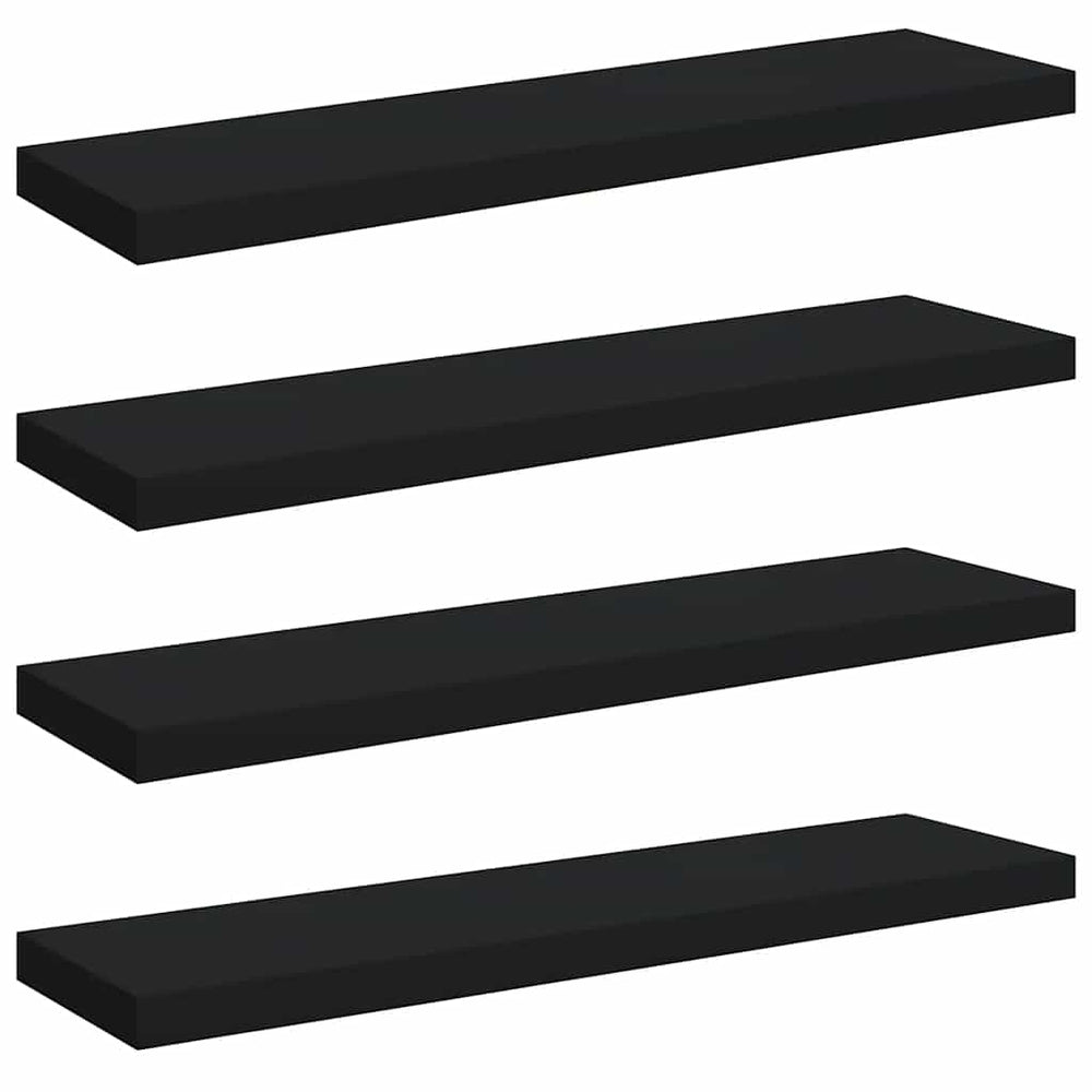 vidaXL Étagères murales flottantes 4 pcs Noir 90x23,5x3,8 cm MDF