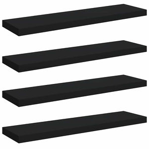 Schweberegale, 4er Set, Schwarz, 90cm