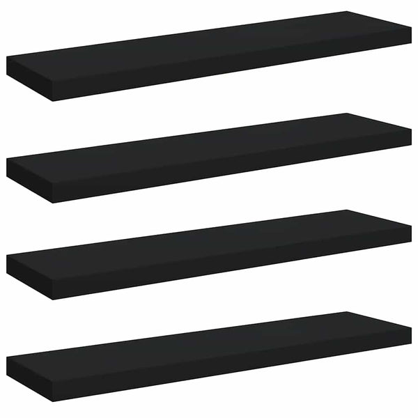 Schweberegale, 4er Set, Schwarz, 90cm