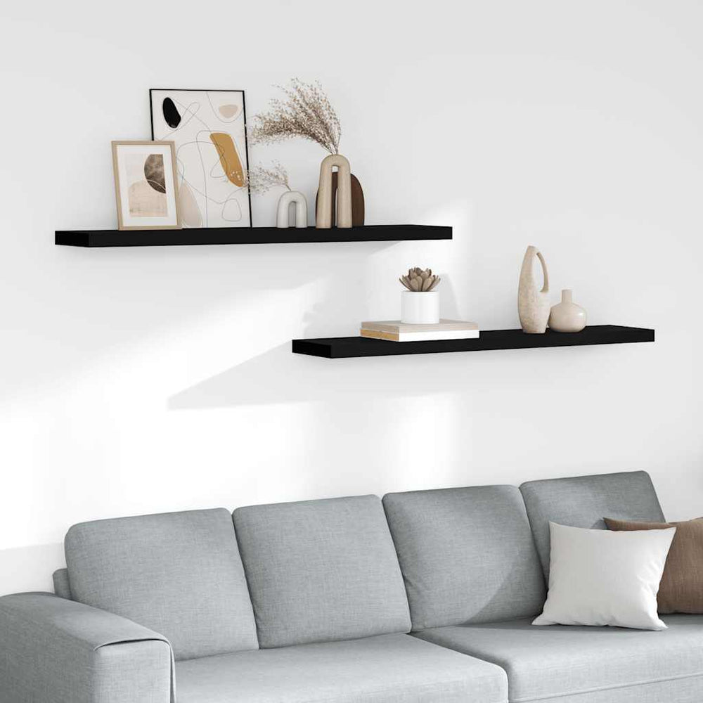 vidaXL Étagères flottantes 2 pcs Noir 120x23,5x3,8 cm MDF
