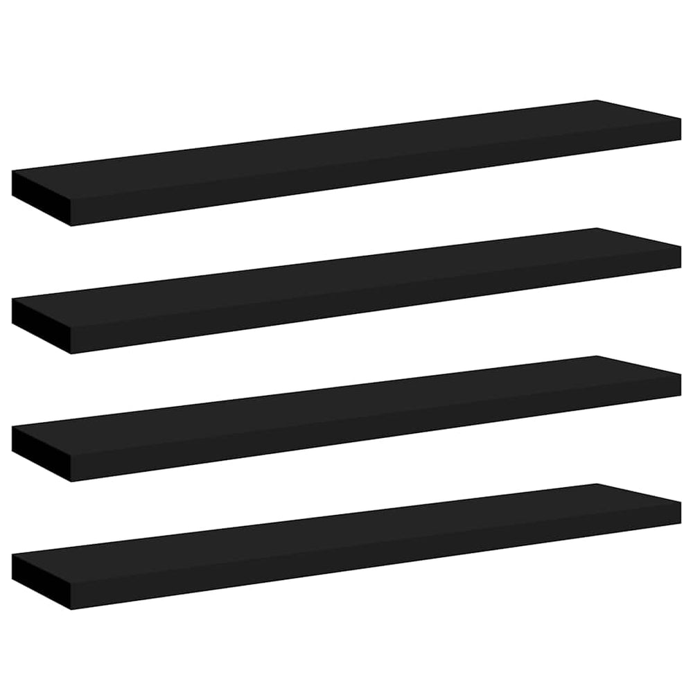 vidaXL Étagères murales 4 pcs Noir 120x23,5x3,8 cm MDF