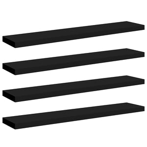 Schweberegale, 4er Set, Schwarz, 120cm