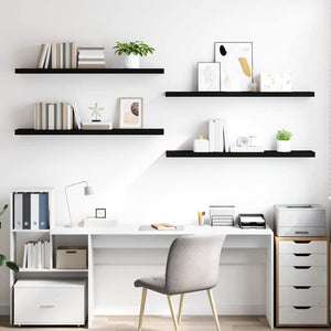 Schweberegale, 4er Set, Schwarz, 120cm