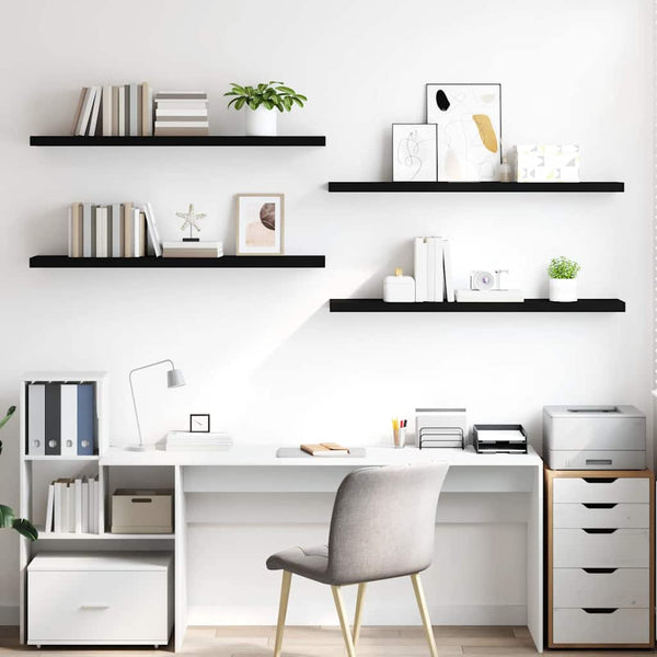 Schweberegale, 4er Set, Schwarz, 120cm