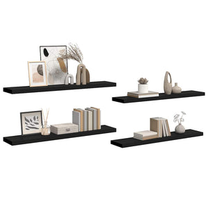 Schweberegale, 4er Set, Schwarz, 120cm