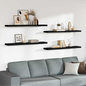 Schweberegale, 4er Set, Schwarz, 120cm