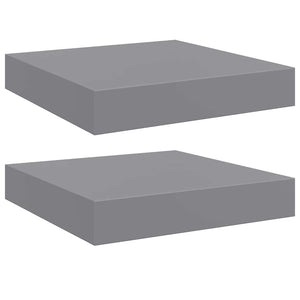 vidaXL Étagères murales flottantes 2 pcs Gris 23x23,5x3,8 cm MDF