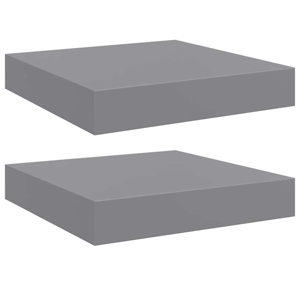 vidaXL Étagères murales flottantes 2 pcs Gris 23x23,5x3,8 cm MDF