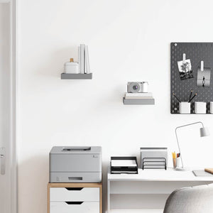 vidaXL Étagères murales flottantes 2 pcs Gris 23x23,5x3,8 cm MDF