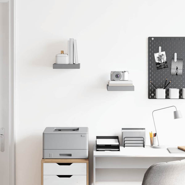 vidaXL Étagères murales flottantes 2 pcs Gris 23x23,5x3,8 cm MDF