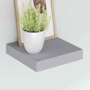 vidaXL Étagères murales flottantes 2 pcs Gris 23x23,5x3,8 cm MDF