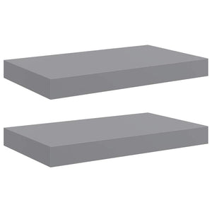 Schwebende Wandregale, Grau, 2er-Set