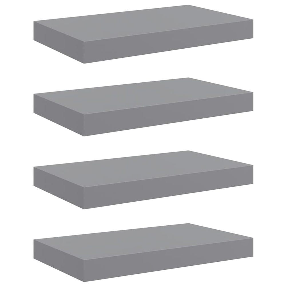 vidaXL Étagères murales flottantes 4 pcs Gris 40x23x3,8 cm MDF