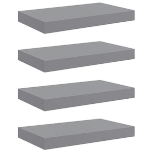 Schwebende Wandregale, 4er Set, Grau