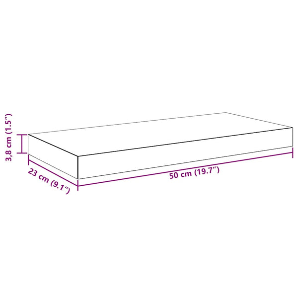 Graues Schweberegal 50 cm MDF