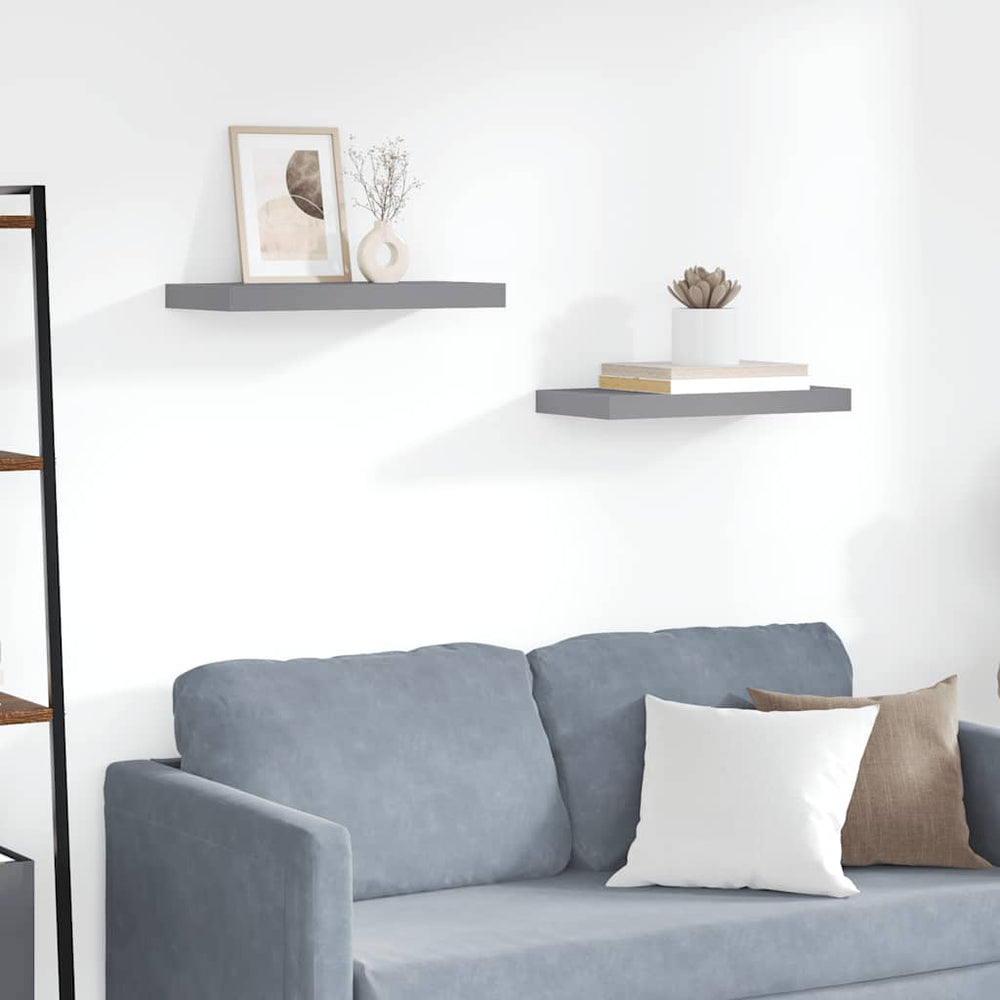 Graues Schweberegal 50 cm MDF