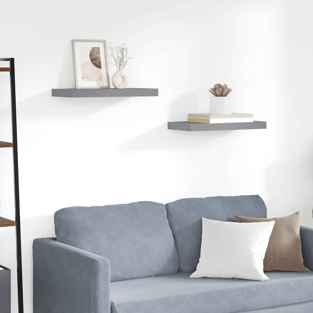 Graues Schweberegal 50 cm MDF